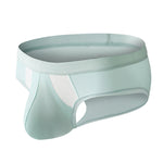 3 Pack Men's Low-Rise Ice Silk High-Stretch U-Convex Large Pouch Briefs