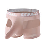 3 Pack Men's Mid-Rise Ice Silk Hollow-Out Trunks