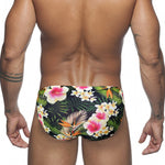 Men’s Floral Print Swim Briefs With Removable Pad
