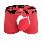 Men's Detachable Pouch Easy-Access Open Fly Modal Split-Crotch Boxers Briefs