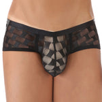 2 Pack Men's Sheer Grid Mesh Breathable Large U-Pouch Trunks