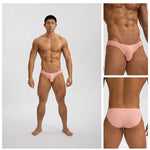 2 Pack Men's Solid Color Low Rise Sweat-Absorbent Large U-Shaped Small Pocket Briefs