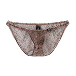 4 Pack Men's Ice Silk Cooling Mesh Breathable U-Pouch Leopard Print Bikinis