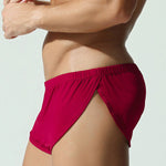 2 Pack Men's Solid Color Second-Skin Soft-Touch Quick-Dry Boxer Shorts