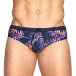 Gradient Leaf Print Men's Swimsuit Briefs