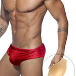 Men's Seamless Comfort Solid Color Shiny Swim Briefs