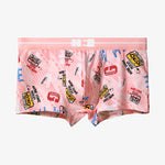 4 Pack Men's Cartoon Cotton Anti-Bacterial Boxer Briefs