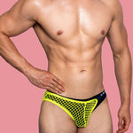 2 Pack Men's Low Waist Sexy Mesh Breathable Sports Transparent Briefs