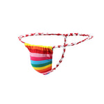 4 Pack Men's Low Rise Sexy Letter Embroidery Lace-Up Thongs