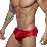 Men's Seamless Comfort Solid Color Shiny Swim Briefs