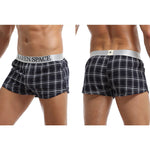 2 Pack Men's Thin & Breathable for Home & Sleep Plaid Boxers