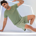Men's Comfortable Round Collar Breathable Fitness Short Sleeve