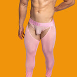 Men's Low-Waist Sexy Hollow Silk-Smooth Semi-Transparent Thermal Pants