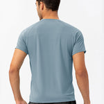 Men's Comfortable Round Collar Breathable Fitness Short Sleeve