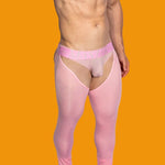 Men's Low-Waist Sexy Hollow Silk-Smooth Semi-Transparent Thermal Pants