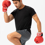 Men's Comfortable Round Collar Breathable Fitness Short Sleeve