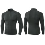 High Stretch Tight Sports Collar Long Sleeves for Men