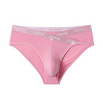 2 Pack Men's Sporty Letter Print Supportive Low-Rise Ice Silk Skin-Friendly Bikini