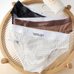 2 Pack Men's Soft & Breathable Icy Silk Quick-Dry Mid-Rise Comfort Cooling Briefs