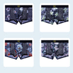 3 Pack Men's Floral Print Antibacterial & High-Stretch Mesh Breathable Trunks