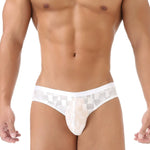 2 Pack Men's Sheer Mesh U-Pouch Ultra-Thin Low-Rise & Sexy Breathable Comfort Bikini