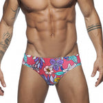 Men’s Floral Print Swim Briefs With Removable Pad