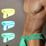 2 Pack Men's Ice Silk Breathable Sexy Low-Rise Anti-Odor Briefs