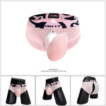 2 Pack Men's Detachable Pouch Open-Crotch Breathable Modal Soft Briefs
