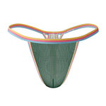 3 Pack Men's Mesh Sheer Support Pouch Strings with Cooling Comfort & Color Waistband