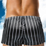 Men's Vintage Striped Moisture-Wicking Casual Board Shorts