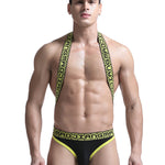 Men's Sexy Mesh U-convex Large Pouch Breathable Vest One-piece Suspender T-back