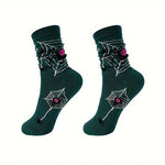 5 Pack Skull Pumpkin Cartoon Print Casual Crew Socks