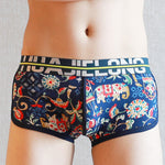 3 Pack Men's Breathable Cotton Mid-Rise with Stylish Print Skin-Friendly Trunks