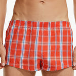 Men’s Vent Classic Plaid Cotton Boxers With Fly