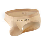 2 Pack Men's Ice Silk Mesh Support Pouch Low-Rise Form-Fitting Solid Color Bikini