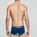 2 Pack Men's Cotton Sport Trunks with U-Pouch & Color-Block Design