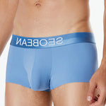 3 Pack Men's  Ice Silk Solid Color Breathable Antibacterial Trunks