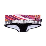 Men's Quick-Dry Low-Rise Alphabet Print Swim Briefs
