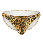 4 Pack Men's U-Convex Leopard Print Nylon Bikini