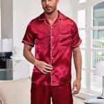 Men's Button Down Satin Pajama Set