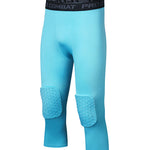 Men's High-Elasticity Impact Protection Hex Knee Guard Activewear Tights