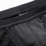 2 Pack Men's Sexy Semi-Sheer Lace Mesh Trunks with Contoured U-Pouch