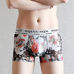 3 Pack Men's Ice Silk Mesh Breathable Printed Odor-Control Trunks