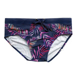 Gradient Leaf Print Men's Swimsuit Briefs