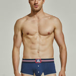 Men's Spliced Color Trunks With Button Fly
