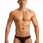 2 Pack Men's Sheer Mesh Low-Rise Sexy Ice Silk Briefs