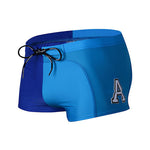 Men's Anti-Odor Bold Prints Stretch Fit Color-Blocked Swim Trunks