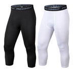Men's Stretch Waistband Comfort-Fit Sports Protection Activewear Tights