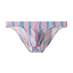 4 Pack Men's Striped Breathable Cotton Slim-Fit U-Pouch Briefs