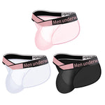 2 Pack Men’s Sexy Bikini with See-through Pouch